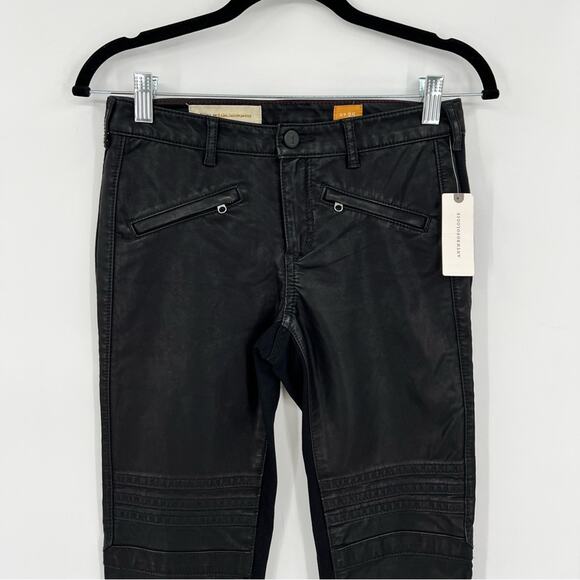 NWT Pilcro and the Letterpress Anthropologie The Stet Faux Leather Moto Pant 25 - Picture 8 of 16